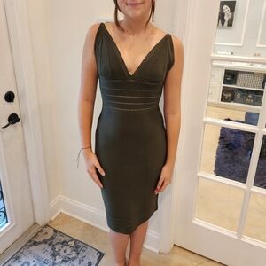 Herve Leger Olive Green Dress